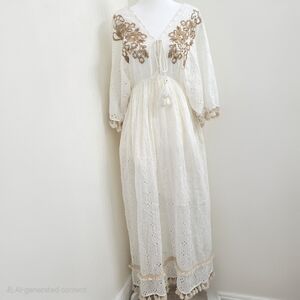 Chelsea & Violet White Embellished Tiered Gown